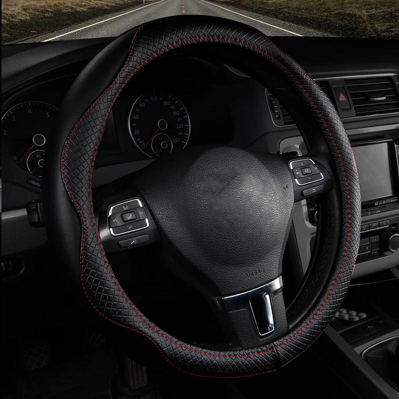 

Car steering wheel cover genuine leather38cm accessories accessories for bmw e46 ford fiesta mazda 3 6 jeep renegade volvo xc60