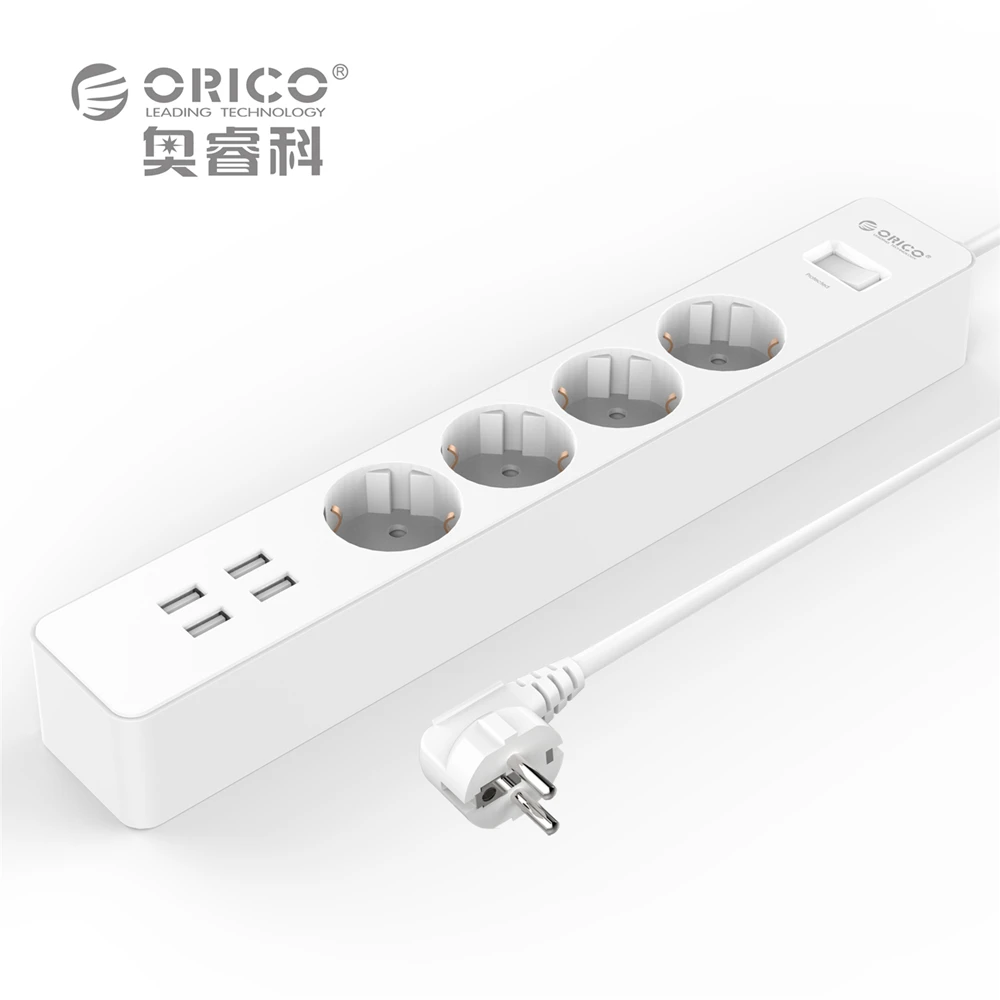 bilder für ORICO OSC-4A4U-EU Home Office EU Überspannungsschutz Mit 4 USB ladegerät 4 Universal AC Stecker Multi-Outlet Master Power Streifen-weiß bilder für ORICO OSC-4A4U-EU Home Office EU Überspannungsschutz Mit 4 USB ladegerät 4 Universal AC Stecker Multi-Outlet Master Power Streifen-weiß