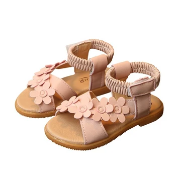 

infant baby sandals flower printing Kids girls sandals soft sole Beach crib shoes Nonslip Sandal1