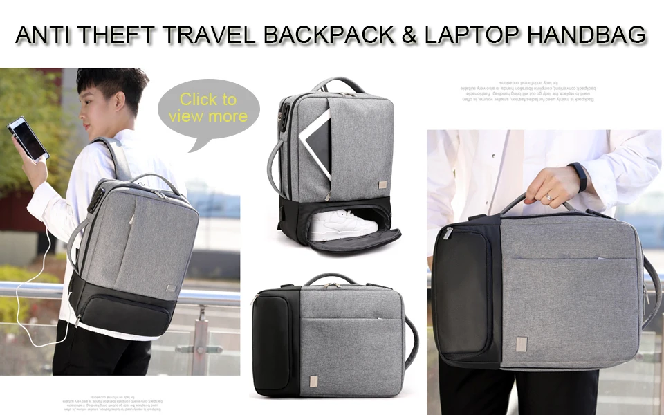 Мужской Дорожный рюкзак в деловом стиле, мужские сумки для ноутбука 15,6 дюймов, водонепроницаемая сумка для ноутбука, противоугонная зарядка через usb, мужской студенческий рюкзак для мальчиков