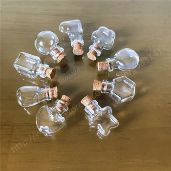 

100pcs/lot 2ml Mini Cute Glass Bottle With Cork Small Glass Vials With Cork Stopper Decorative Corked Glass Bottle For Pendants