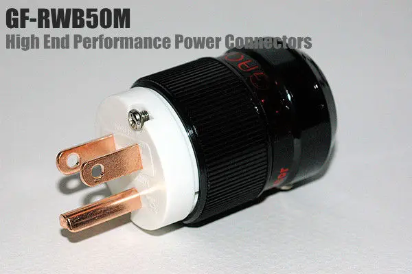 

Red Copper US AC Power Plug male &IEC female Audiophile Gaofei GF-RWB50M/50