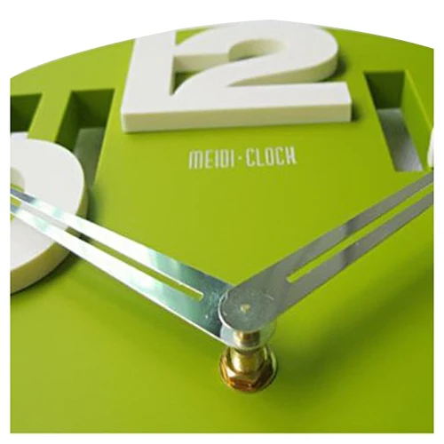 UESH-Новинка выдалбливают 3D большие цифры кухня домашний офис Декор круглой формы художественные настенные часы (зеленый)