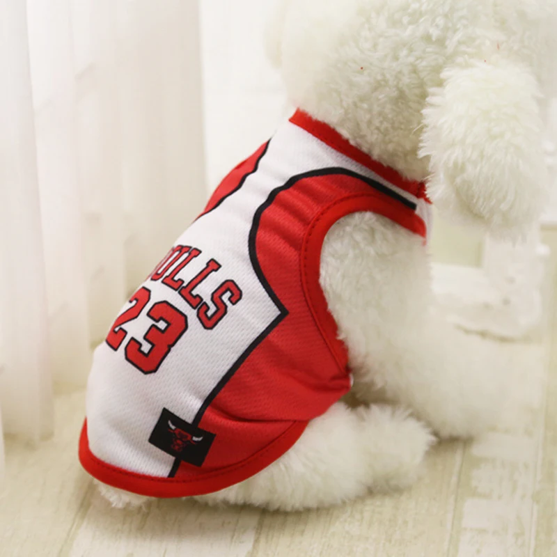 Летняя жилетка для собак баскетбольная майка Джерси классная дышащая одежда для домашних животных, котов щенок на открытом воздухе спортивная мода хлопок Рубашка с рисунком «Собаки» XS-6XL