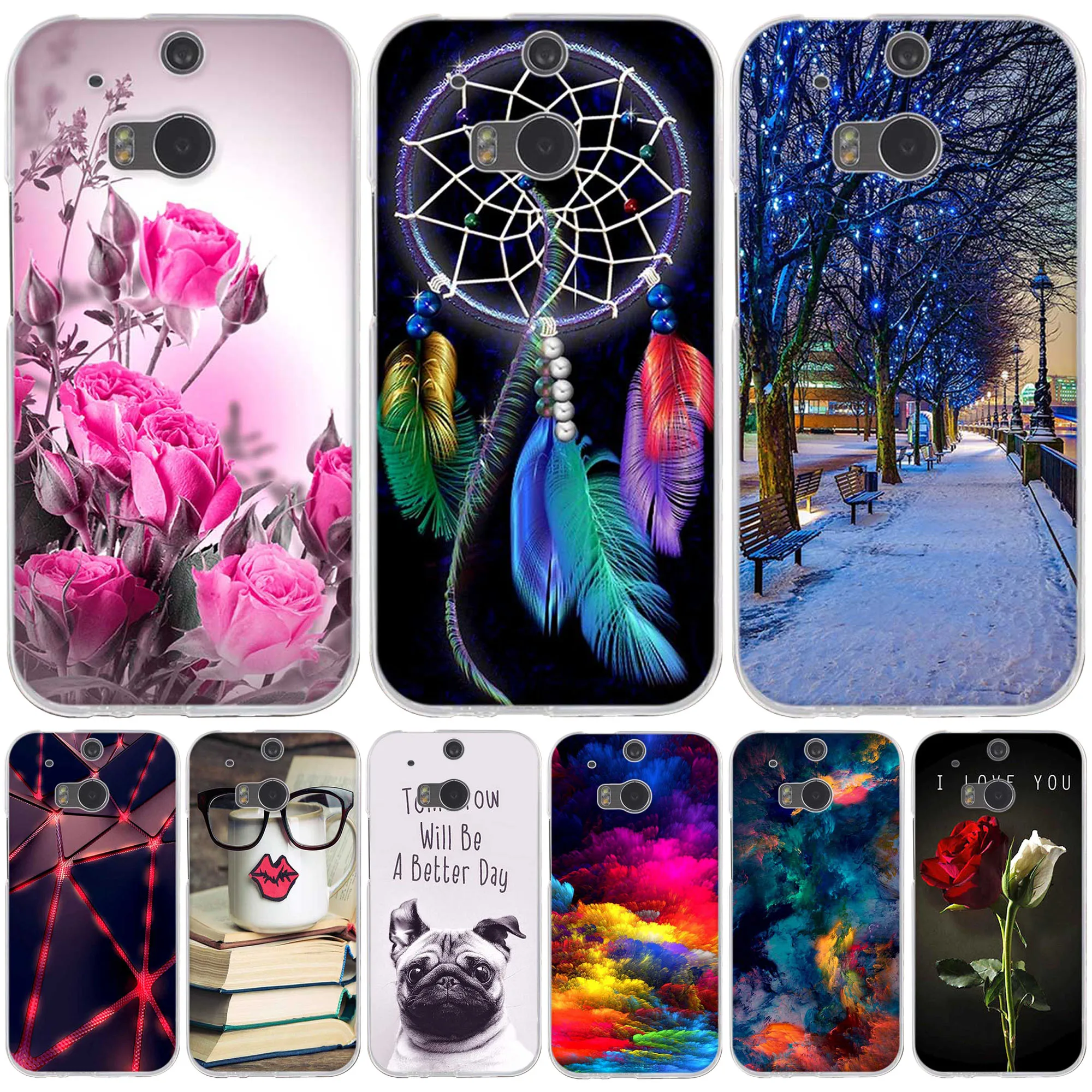 

Case for HTC One M8 M8s Cover Soft Silicone Back Cover for HTC One M8S M8 Cover 5.0" Thin TPU Fundas for HTC m8 m8s Phone Cases