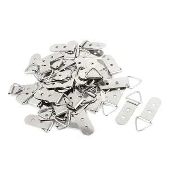 

Hot Sale Triangular metal hooks with double hole for hanging pictures and frames, 50 pieces