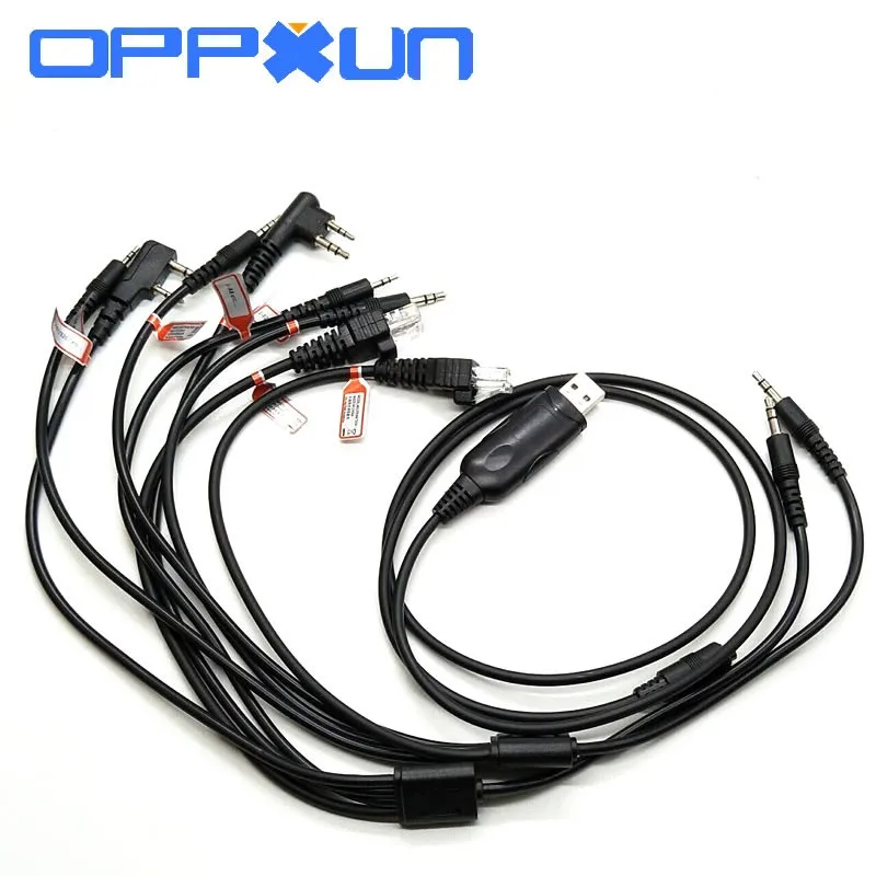 

Multifunction 8 in 1 USB Programming Cable for kenwood baofeng motorola yaesu for icom Handy walkie talkie car radio CD Software