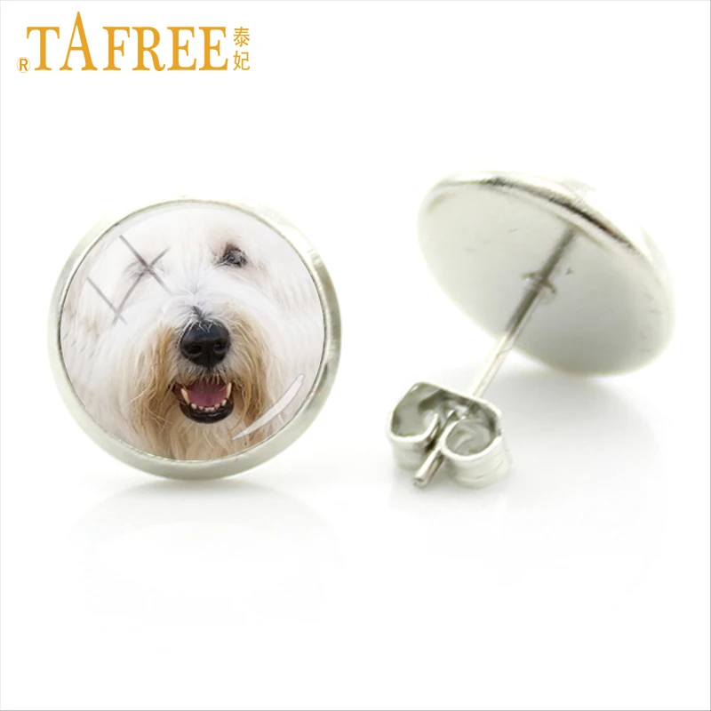 Серьги гвоздики в виде собаки TAFREE Серебристые серьги корги дашхаунда овчины