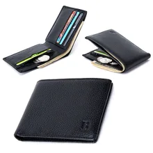 New Arrival Fashion Men Genuine Leather Wallet With Coin Pocket Thin Purse Cards Holder Purses