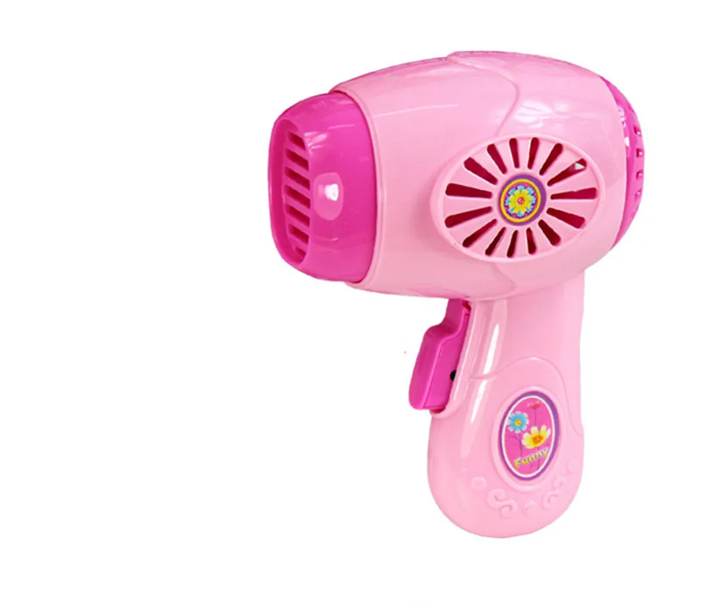 Kids Children Mini Plastic Home Appliance Toys with Light & Sound Children Birthday Gift - Pink Hair Dryer