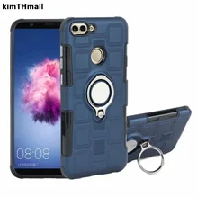 Чехол для huawei P Smart cover FIG-L21 FIG-LX1 FIG L21 LX1 fundas палец кольцо подставка держатель магнит мягкий чехол для телефона из ТПУ kimTHmall