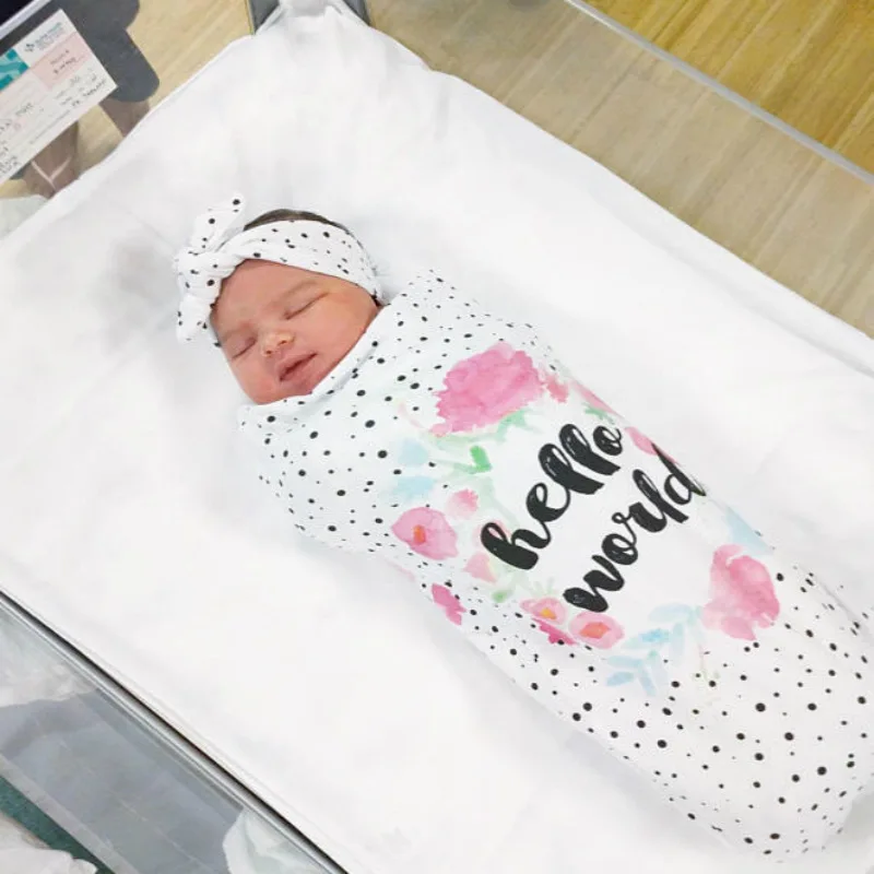 

Cocoon Infant Baby Cotton Fruit Flowers Blankets Swadding Suit Soft Sleeping Swaddle Muslin Wrap Headband Clothes 25 Colors