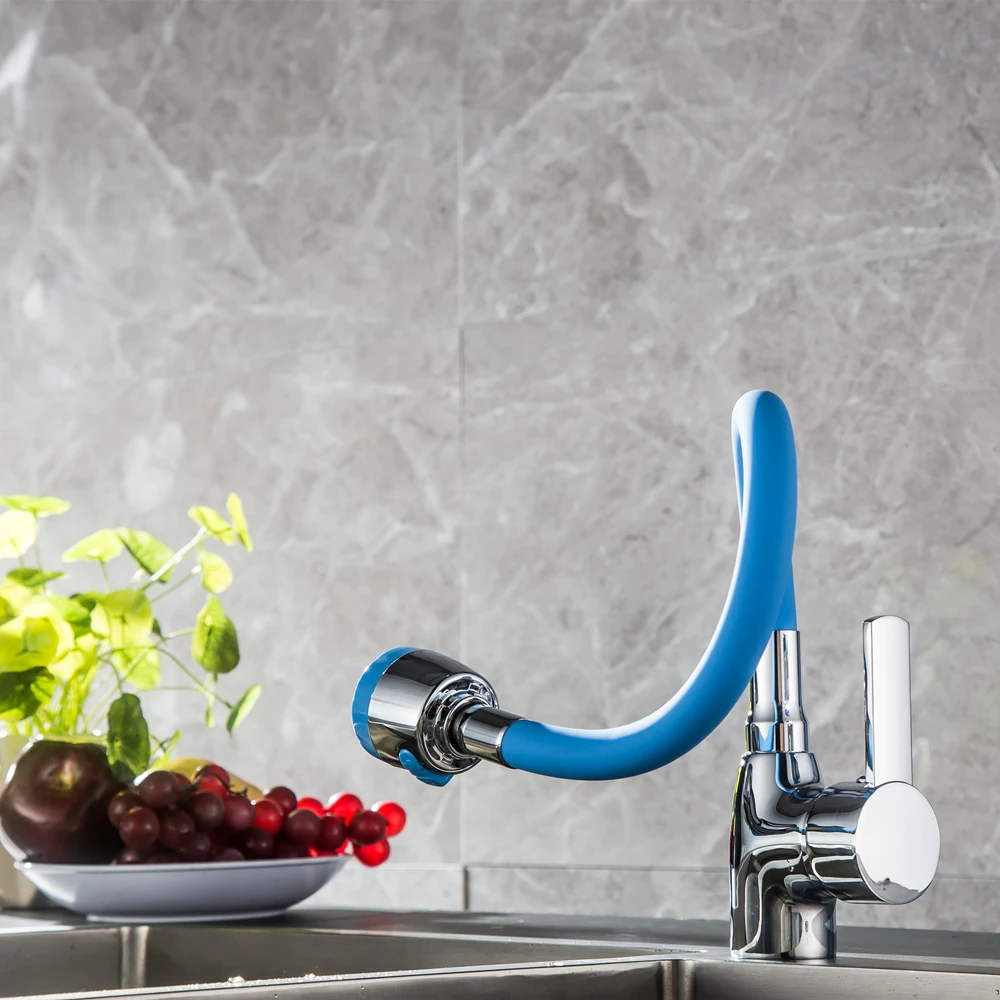Business Style Silica Gel Nose Any Direction Rotating Kitchen Faucet Cold and Hot Water Mixer Torneira Cozinha Single Handle Tap7