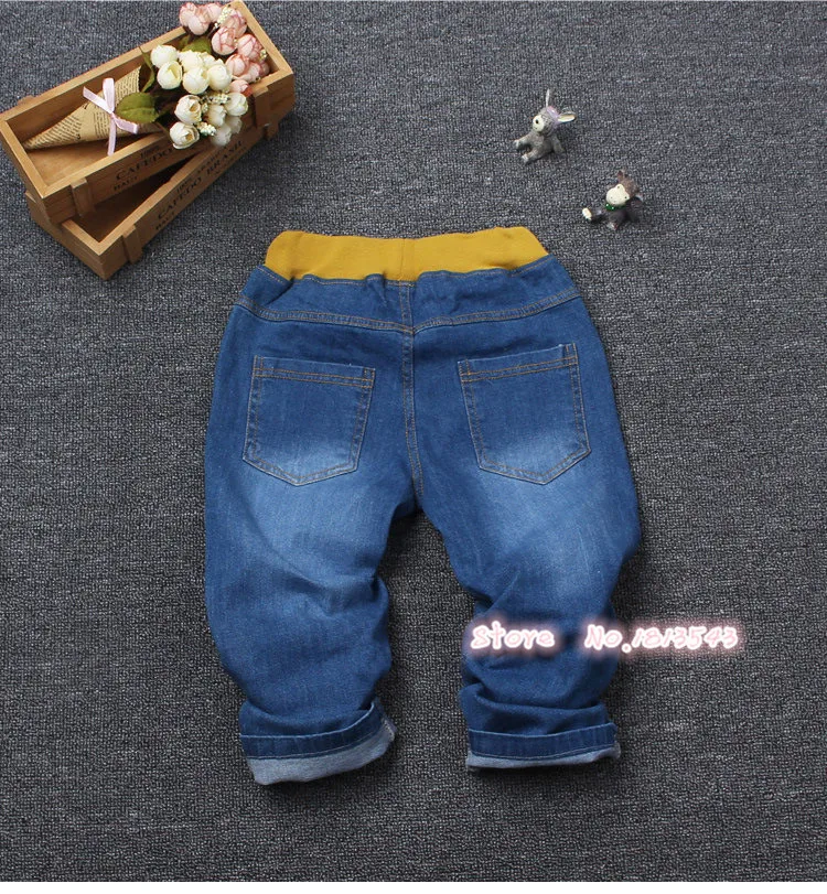 Розничная, джинсы для мальчиков и девочек г. Джинсовые штаны детские повседневные Прямые джинсы с эластичной резинкой на талии длинные брюки 8 стилей, От 2 до 7 лет