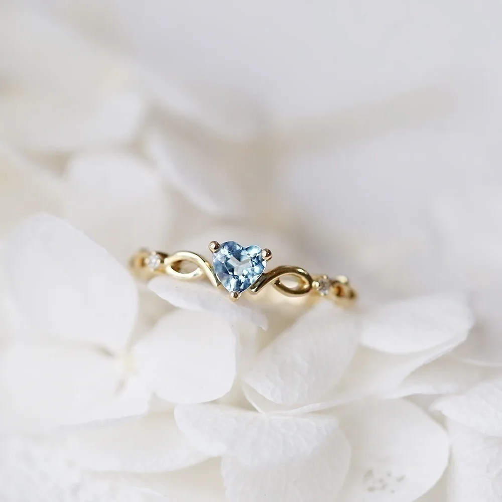Милое женское кольцо с маленьким сердцем, серебряное, золотое, зеленое, синее, каменное кольцо, обручальное кольцо, ювелирные изделия, обручальные кольца для женщин
