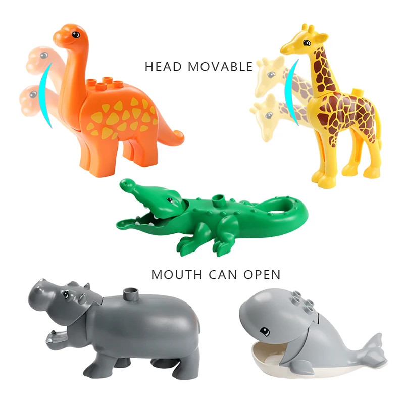 Animal Series Model Figures Big Building Blocks Compatible LegoINGLY Duploed Animals Educational Toys For Kids Children Gift