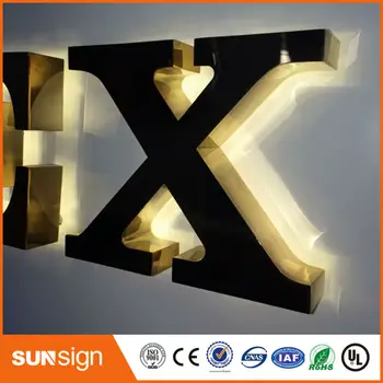 

Weatherproof polished backlit blue led letter sign Backlit LED Metal Letter Sign