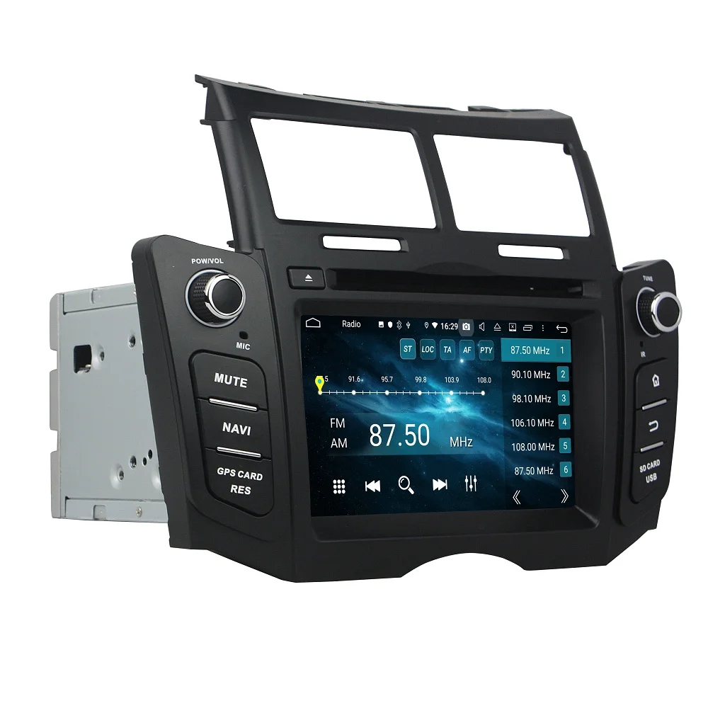 Top 4GB RAM Octa Core 6.2" Android 9.0 Car Radio DVD Player for Toyota Yaris 2005-2011 GPS Bluetooth WIFI USB Mirror-link 2