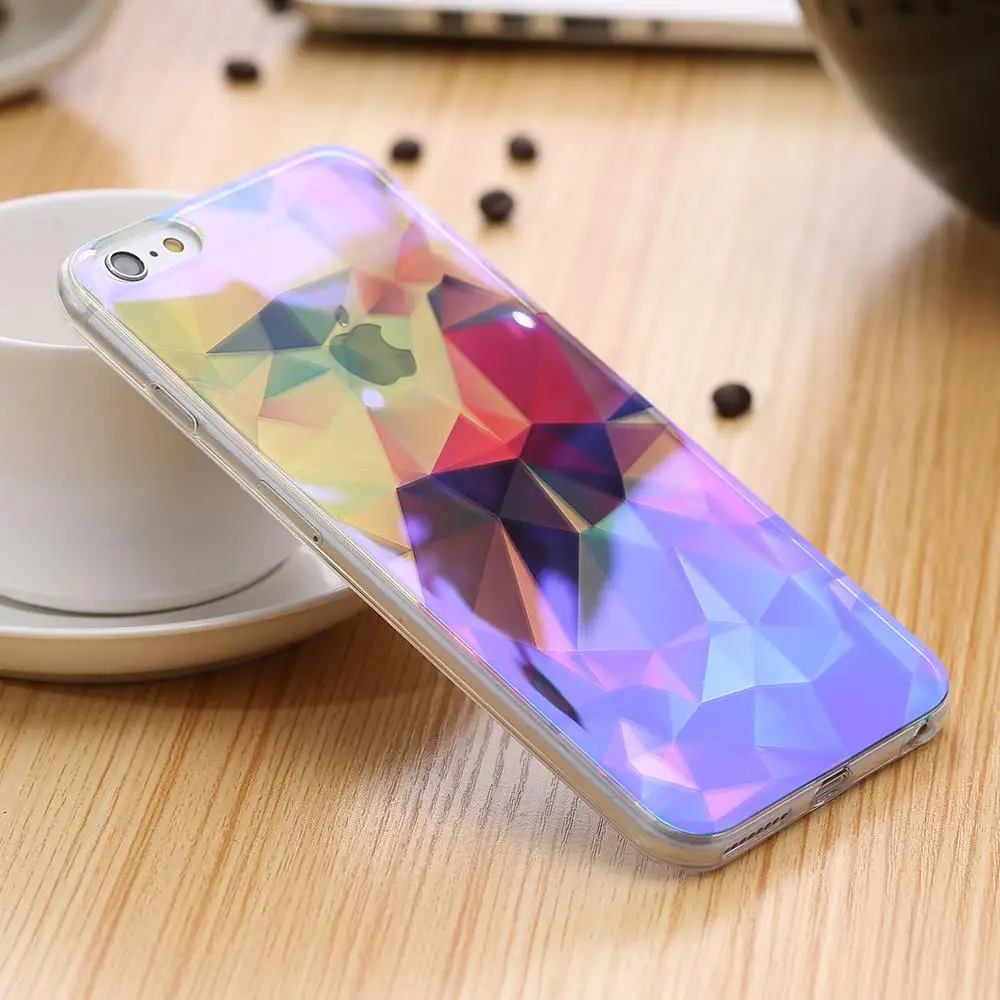 Blue Light Thin Soft TPU Case For iPhone 6 6s Case Shining Back Cover Clear Protective Accessories Cases For iPhone 6 Plus Capa