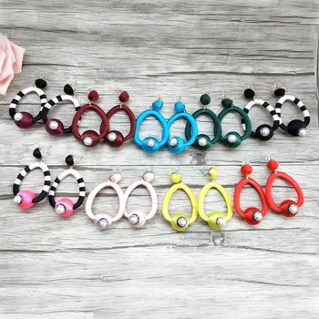 

6 Pairs Fashion Water Drop Earrings with Nature Pearl Colorful dangle charm Earrings for Woman Earring ER657