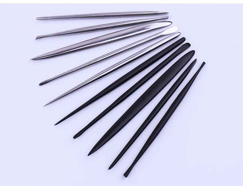 

5pcs/set New High Quality Professional Black Silver Metal Clay Tools Sugru Polymer Clay Tools Polymorph Pottery Sculpting Tools