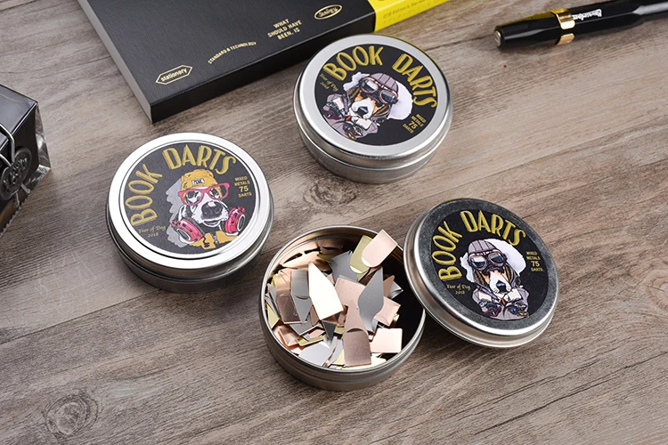 Высокое качество dogboxdesign Tins 75 шт./компл. Закладка книги, metel feel для чтения книжных маркеров 3 цвета металлические закладки