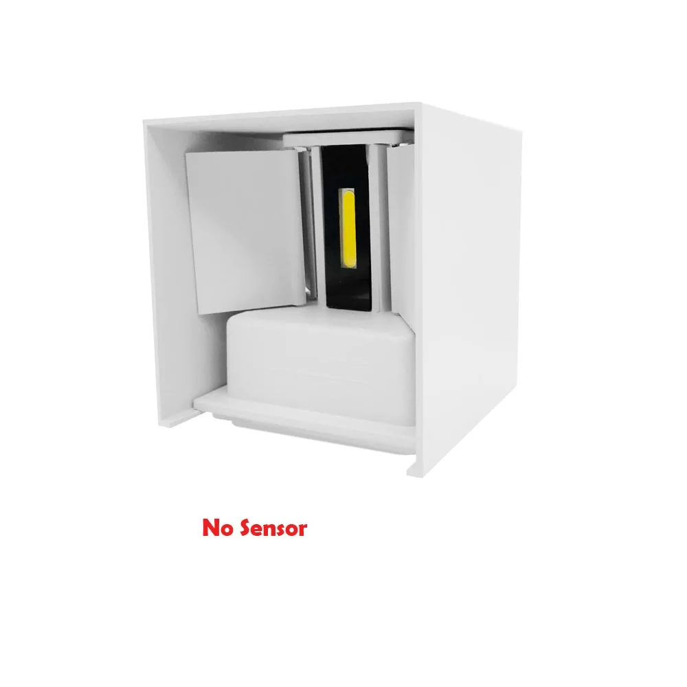 6 Вт 12 Вт светодиодный настенный светильник Открытый водонепроницаемый IP65 радар Датчик движения крыльцо настенный светильник домашний бра декоративная подсветка для дома - Испускаемый цвет: white NO sensor