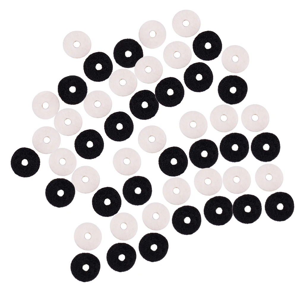 Tooyful Finest Pack/50pcs Felt Guitar Bass Strap Lock Washer Gaskets DIY Musical Instrument Accessory