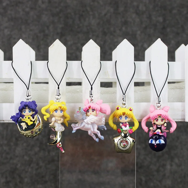Брелок Tsukino Mercury Jupiter Venus Saturn из ПВХ с подвесками 5 шт./лот|sailor mars|pvc figuresailor moon |