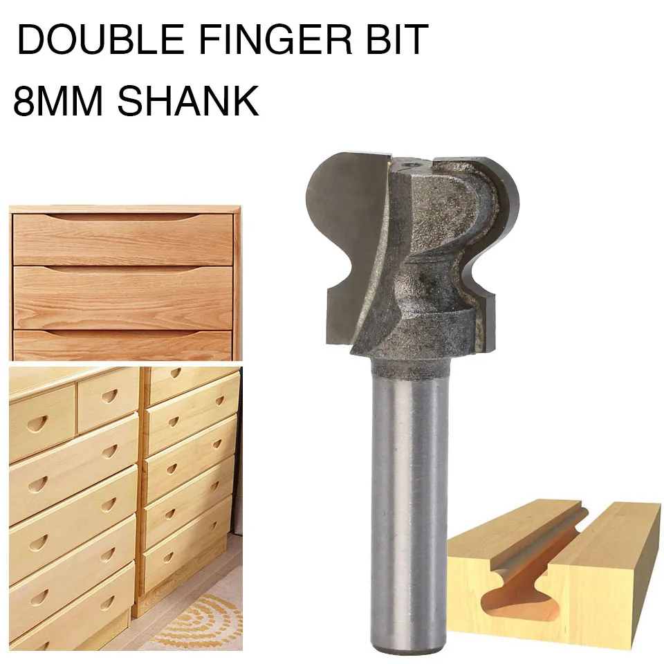 

1pc 8mm Shank Router Bits for Wood Industrial Grade Double Finger Bit Wood Tools Milling Cutter End Mills Cheap Price