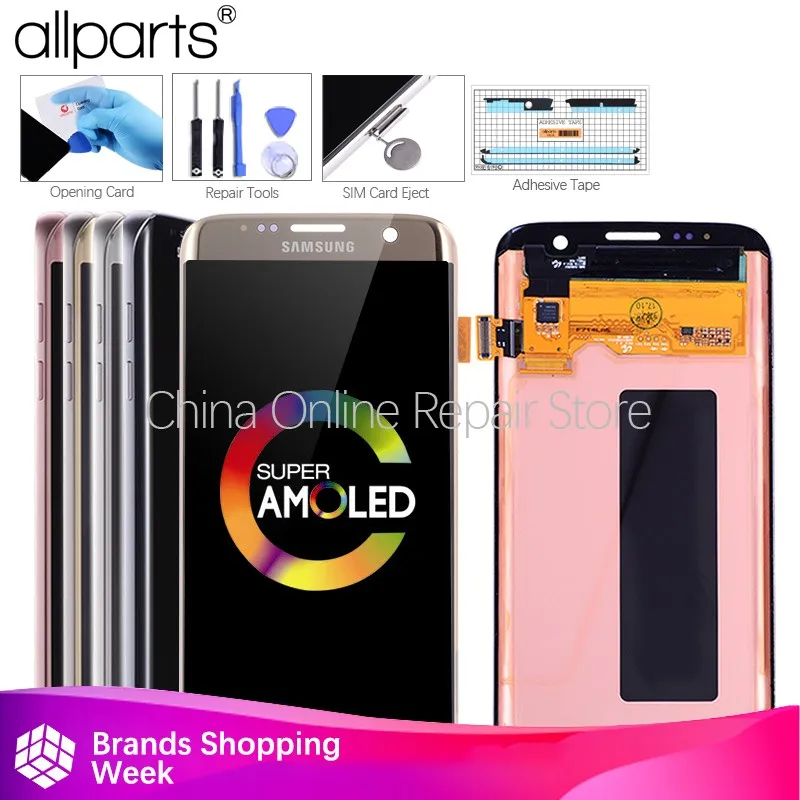 5 5 ORIGINAL AMOLED S7 edge Display For font b SAMSUNG b font font b Galaxy