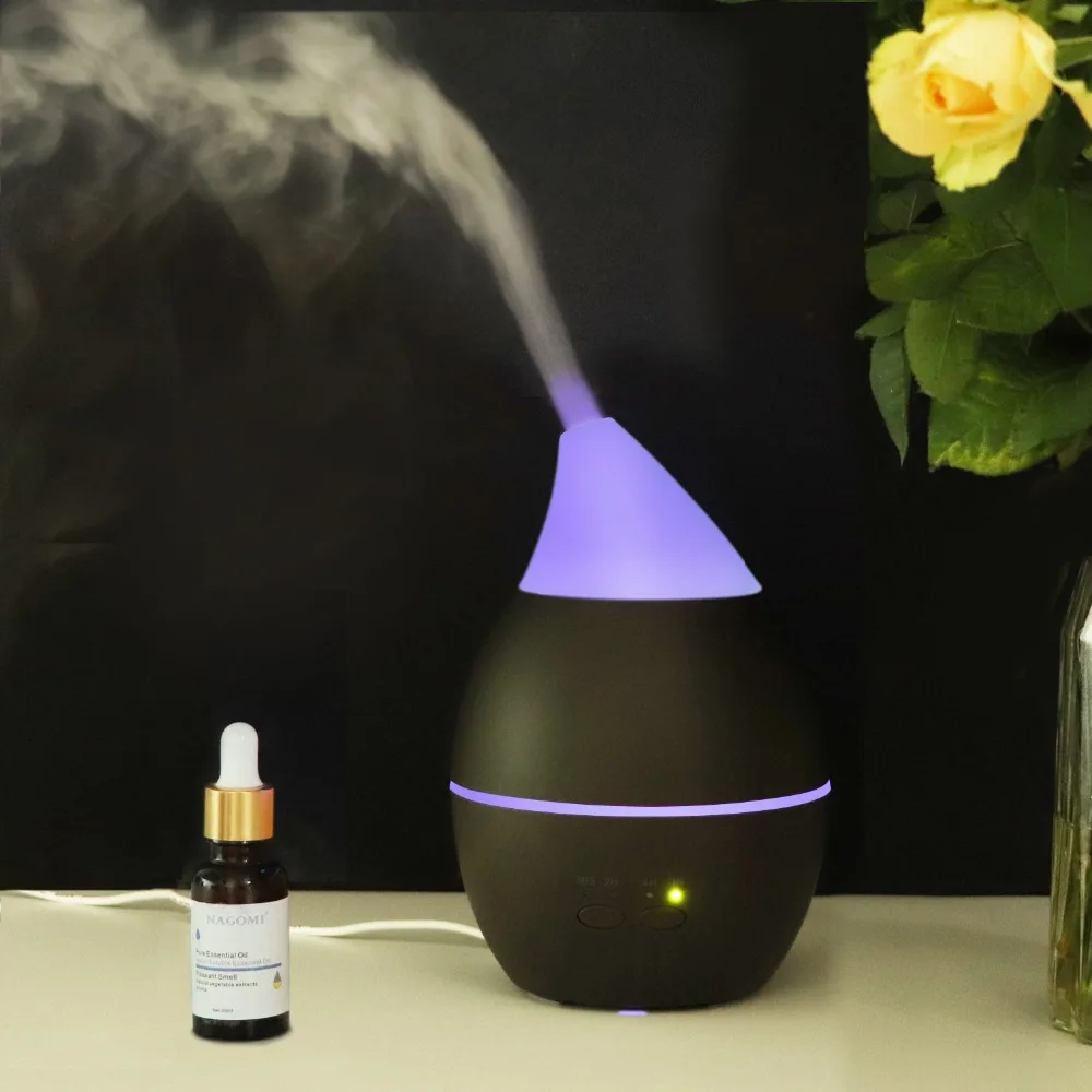 

300ml Wooden Waterdrop Air Humidifier Colorful Night Light Timing Ultrasonic Aroma Essential Oil Diffuer For Home Office