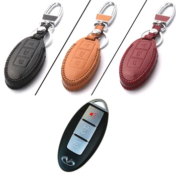 

Teeze New 3 Buttons PU Leather Remote Keychain Holder Case Cover For Infiniti Series B