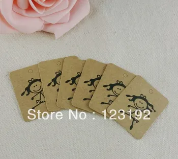 

Sole Custom Brown With Cartoon Girl Pattern Cheap Paper Price Tag 200pcs Paper Packaging Labels From China Design Free Shipping