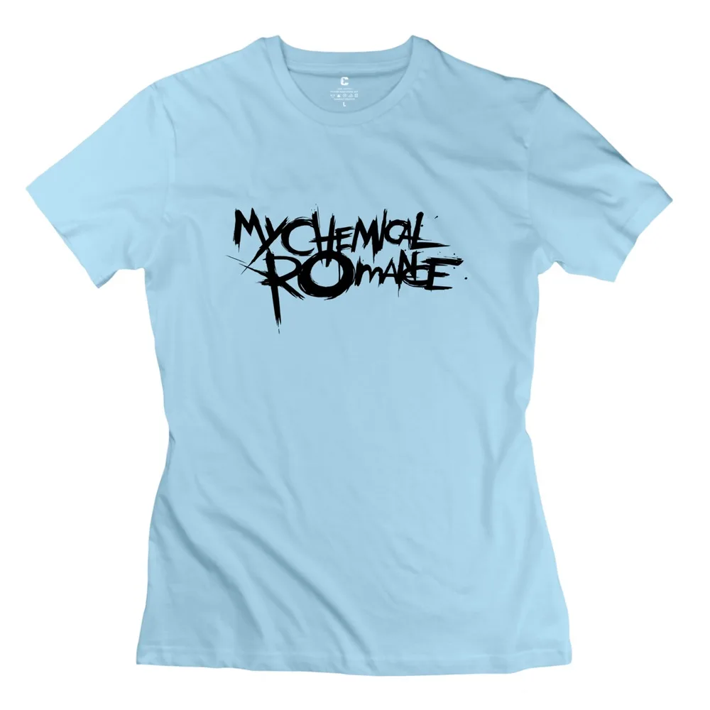 2015 Short Sleeve Organic Cotton My Chemical Romance Logo Girl tshirt Promotion Slim Fit Girls T Shirt | Женская одежда