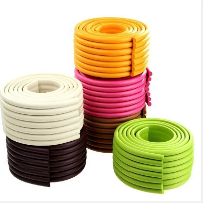 2M Kids Baby Safety Rubber Bumper Strip, Soft Table Edge Corner Guard Protector Removable For Wood, Glass, Tile, Metal And Plastic Surfaces (Gray