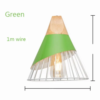 Современные деревянные подвесные светильники Lamparas Красочные Утюг абажур светильника Обеденная светильники, Подвесная лампа для домашнего освещения - Цвет корпуса: Зеленый