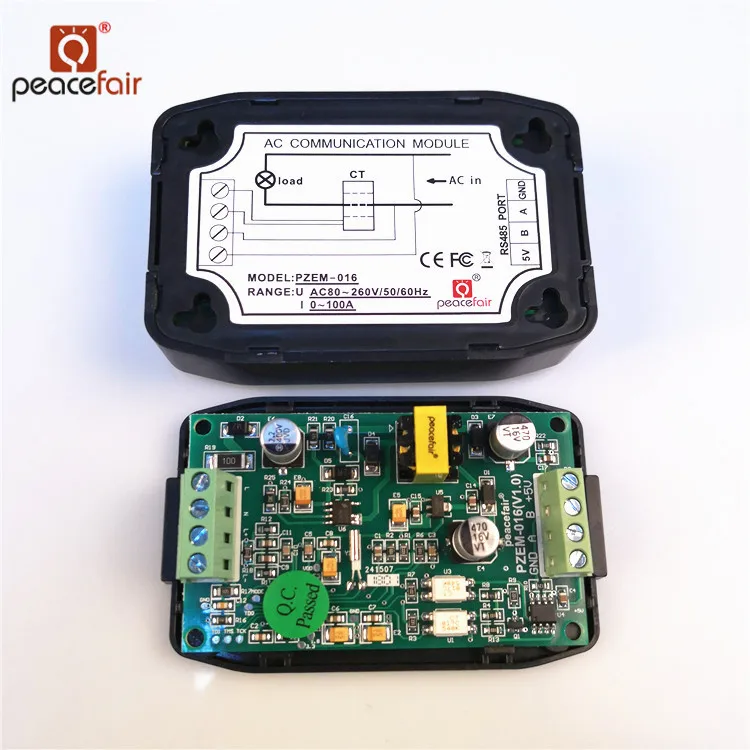 Peacefair Новые AC Вольт Ампер Мощность завод метр 220 V 100A RS485 Modbus кВтч Мощность монитор для Homekit PZEM-016 с Разделение CT