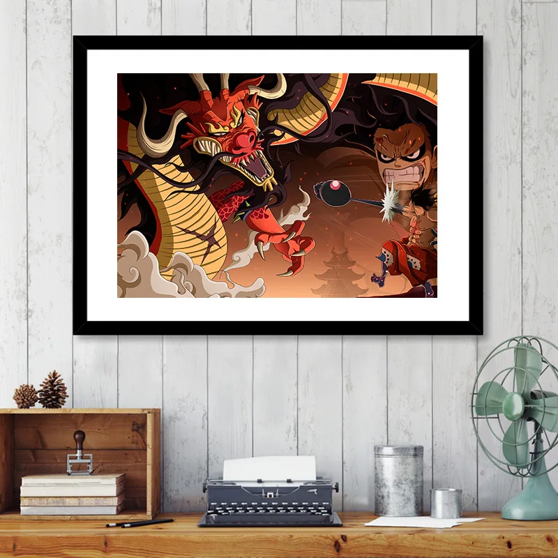 

Monkey D Luffy Kaido One Piece anime Home Kids Baby living Room Bedroom Decor Print Poster Picture Painting Wall Art Canvas