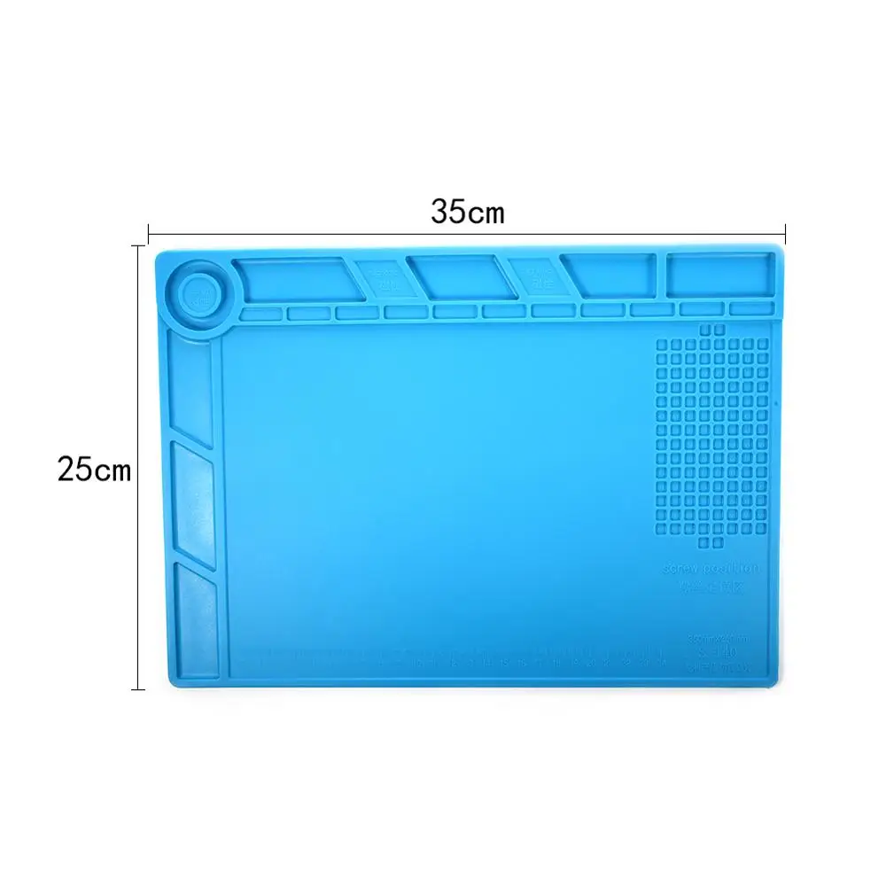 Большой размер S-180 55*35 см BGA Теплоизоляционный силиконовый коврик паяльный ремонт обслуживание платформа Настольный коврик с магнитной секцией