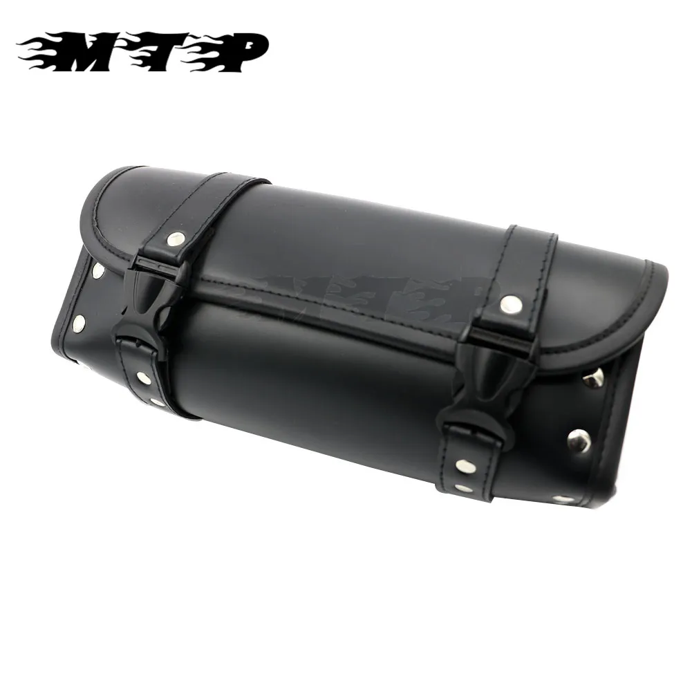 Motorcycle Saddlebag Side Bag PU Leather Tool Bag Black Saddle Bag for Harley Davidson Pannier ...