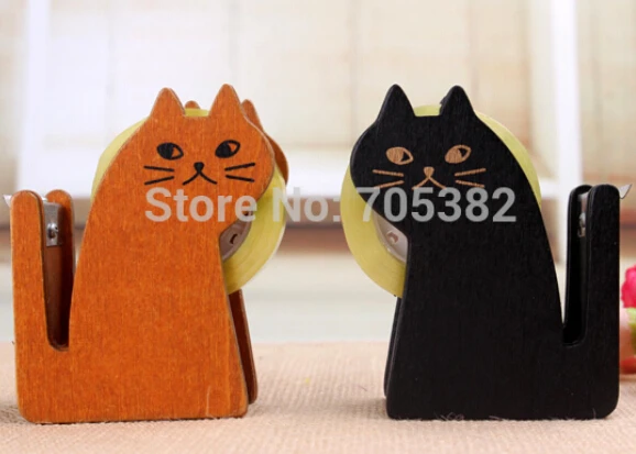 

(With tape) Cute cat shape wooden tape Dispensers Tape dispenser Good quality (ss-232-1)