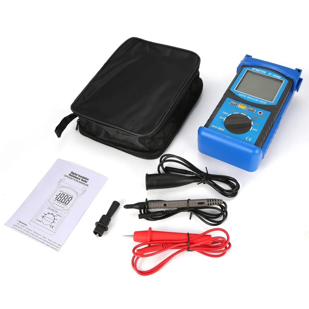 

HoldPeak 6688C Digita Insulation Resistance Tester Resistance Meters100/250/500/1000V Megger Megohmmeter Voltmeter