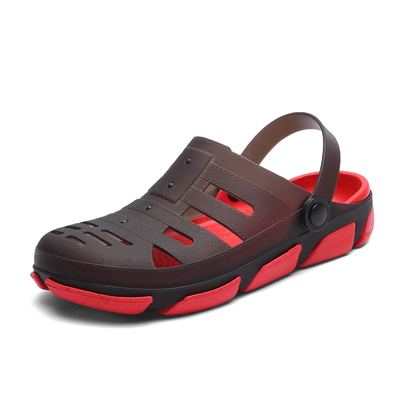 

2019 New Summer Jelly Shoes Men Beach Sandals Hollow Slippers Man Light Outdoor Eva Clog Slides sandals Shoes Light