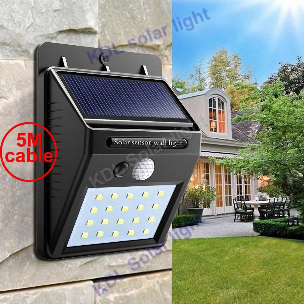 30 led 500lm Солнечный свет сплит-крепление движения pIR 3 senser Солнечная лампа широкие