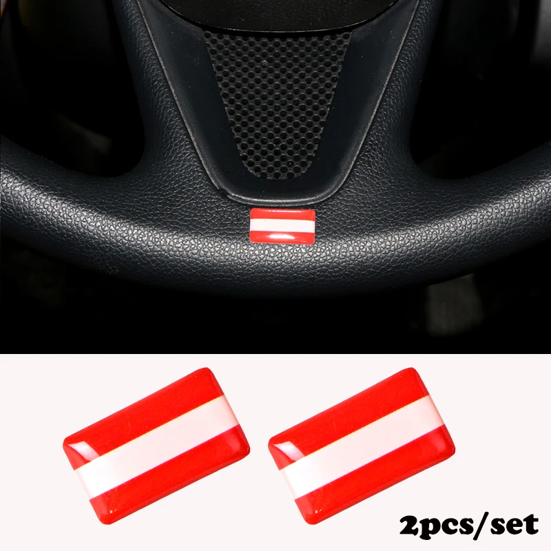 

2pcs/set Steering wheel 3D Epoxy Car Styling fit for Toyota avensis auris RAV4 Shield Flag Austria Car Sticker National Emblem
