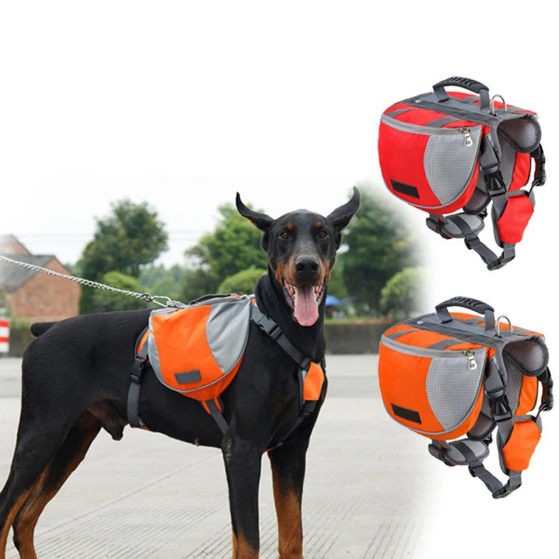 Pet Outdoor Backpack Large Dog Reflective Adjustable Saddle Bag Harness