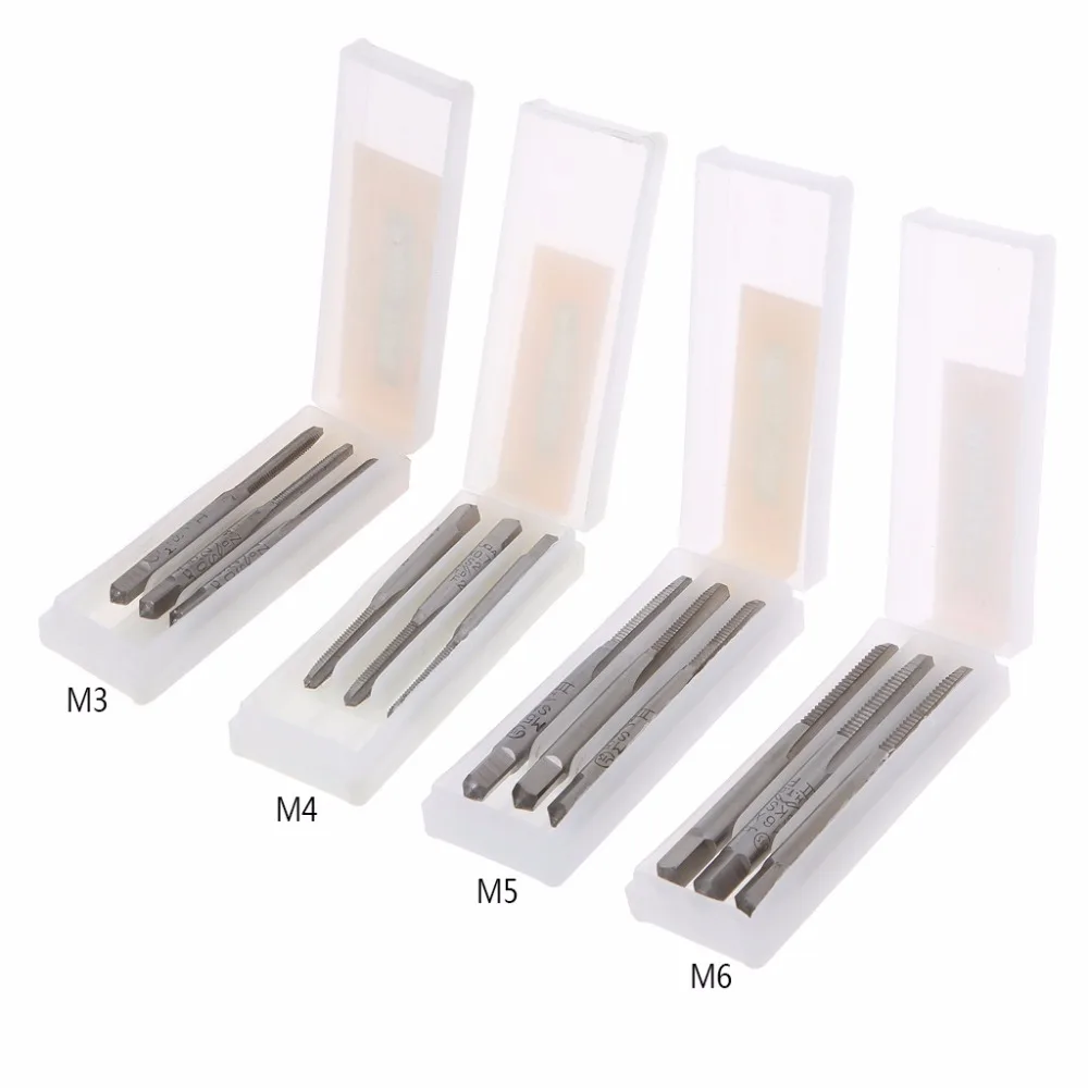 

3Pcs/Set M3/M4/M5/M6 HSS Machine Hand Screw Thread Metric Plug Tap