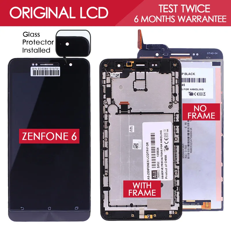100 Tested ORIGINAL 1280x720 LCD For ASUS Zenfone 6 Display Touch Screen A601CG A600CG T00G Digitizer