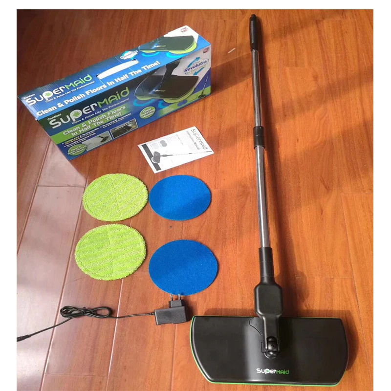 

Rechargeable 360' Rotation Cordless Floor Cleaner Scrubber Polisher Electric Rotary Mop Microfiber Cleaning Mop for Home